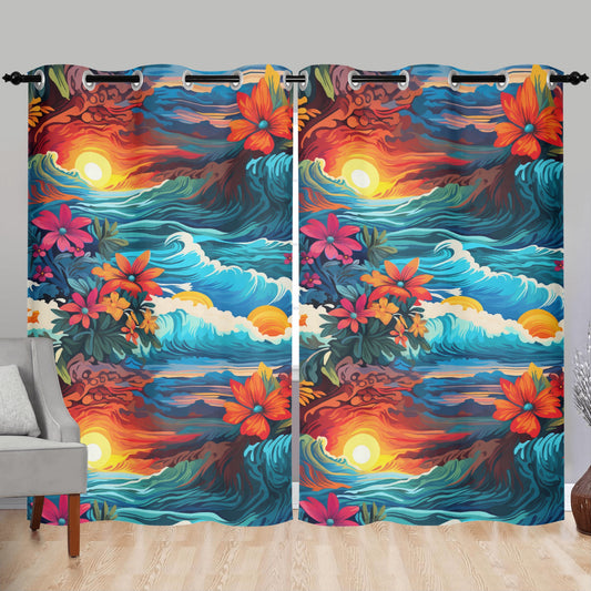 Neduz Tropical Home Curtain 132X213 CM: Add a Touch of Paradise to Your Home