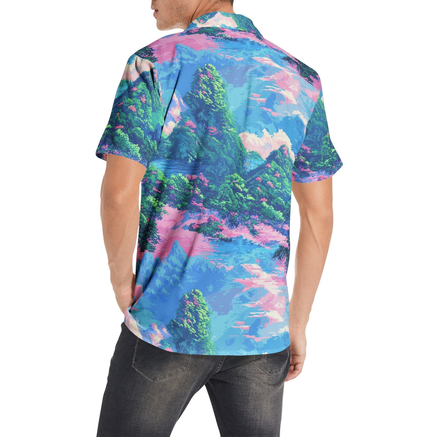 Neduz Men's Pixel Paradise Short Sleeve Shirt