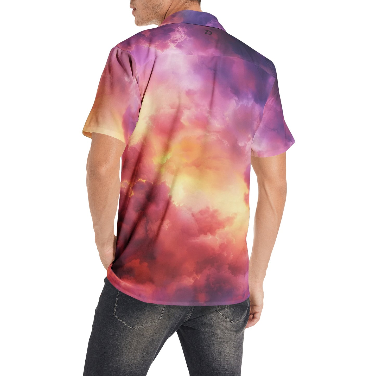Neduz Elements Zephyr Pink Clouds Men's All-over print Short Sleeve Shirts