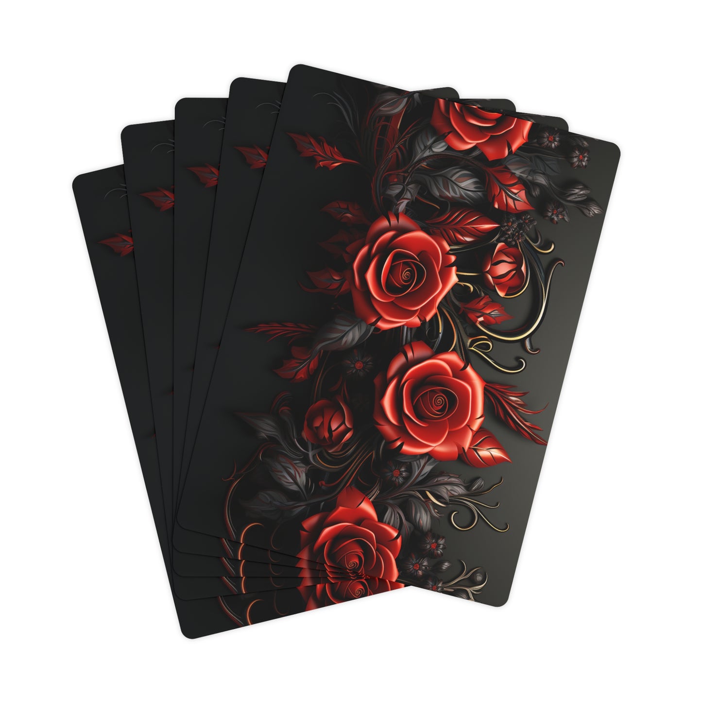 Neduz Designs Gothic Poker Cards - Artificial Gothic Roses Print, Durable UV-Coated