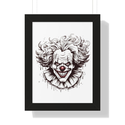 Neduz Dark Lore Clown Framed Vertical Poster: Add a Touch of Terror to Your Walls