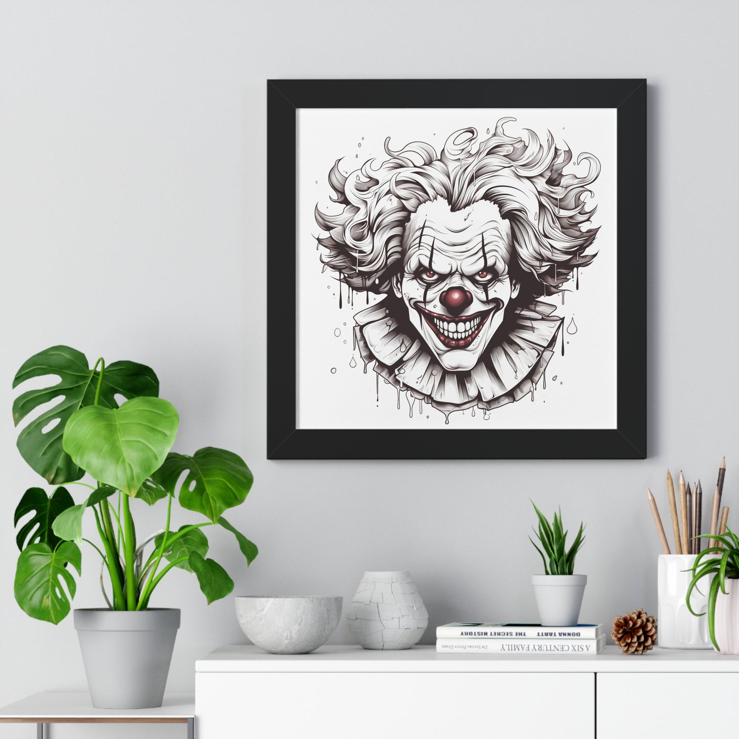 Neduz Dark Lore Clown Framed Vertical Poster: Add a Touch of Terror to Your Walls