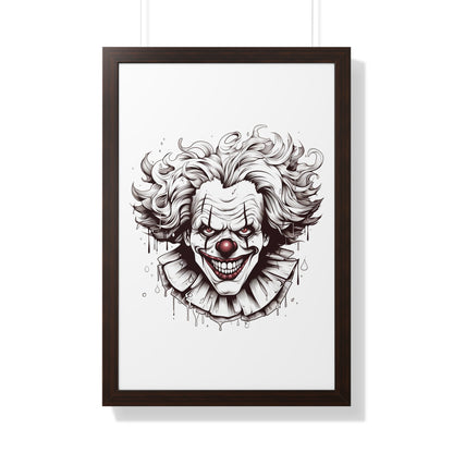 Neduz Dark Lore Clown Framed Vertical Poster: Add a Touch of Terror to Your Walls