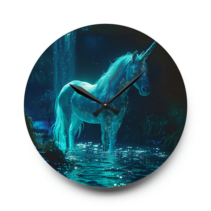 Neduz Acrylic Unicorn Wall Clock - Decorative Spirit Unicorn Clock in Round or Square Shape