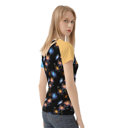 Neduz Womens Hand-Made Lotus Graphic T-Shirt