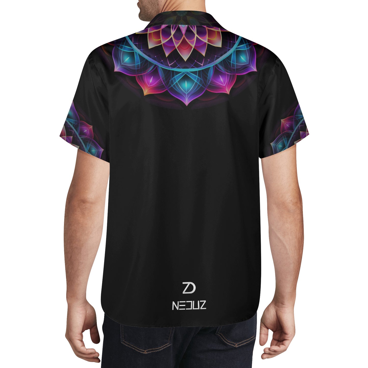 Neduz Mens Hawaiian Casual Mandala Shirt