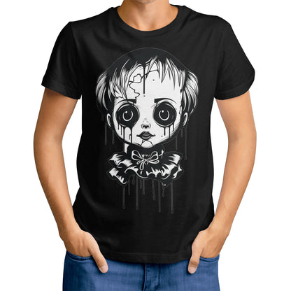 Neduz Mens Dark Lore Malevolent Doll T-shirt