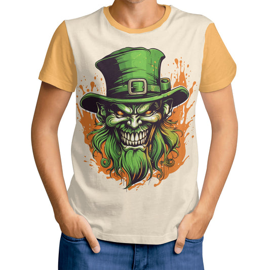 Neduz Mens Dark Lore Fiery Leprechaun T-shirt