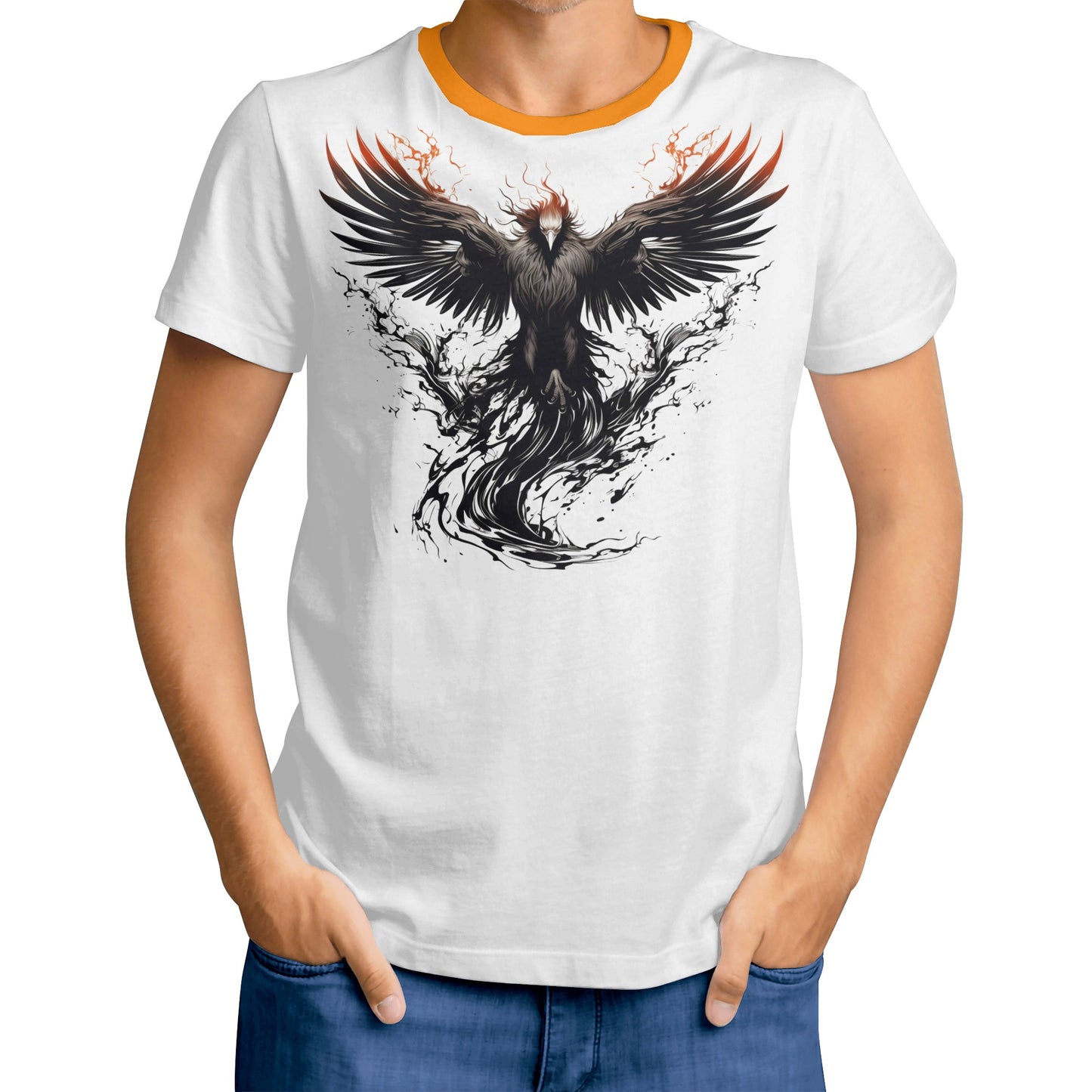 Neduz Mens Dark Lore Phoenix T-Shirt: Rise From the Ashes