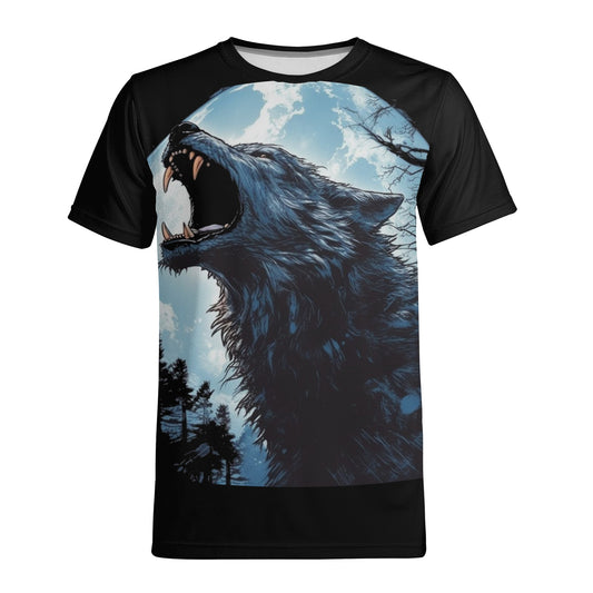 Neduz Mens Howling Wolf T-shirt by Matthias Ransheim