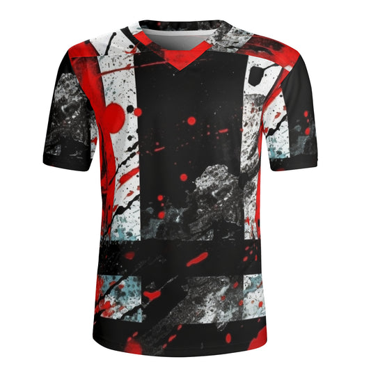 Neduz Mens Red Grunge Athletic Jersey