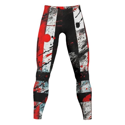 Neduz Red Grunge Mens Leggings