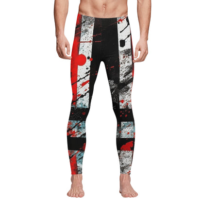 Neduz Red Grunge Mens Leggings