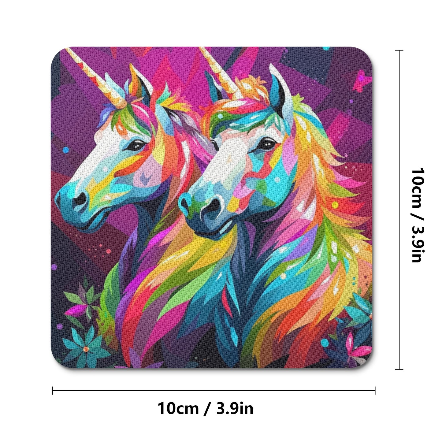 Neduz Colorful Unicorns Rubber Coasters Sets