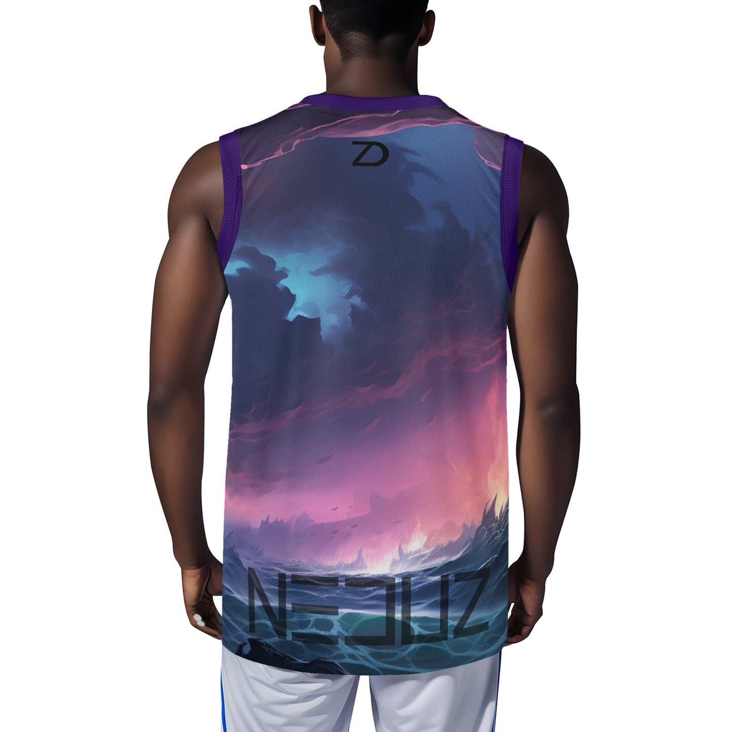 Neduz Mens Dreamscape Basketball Jersey - All Over Print, Sublimated, Breathable, Athletic
