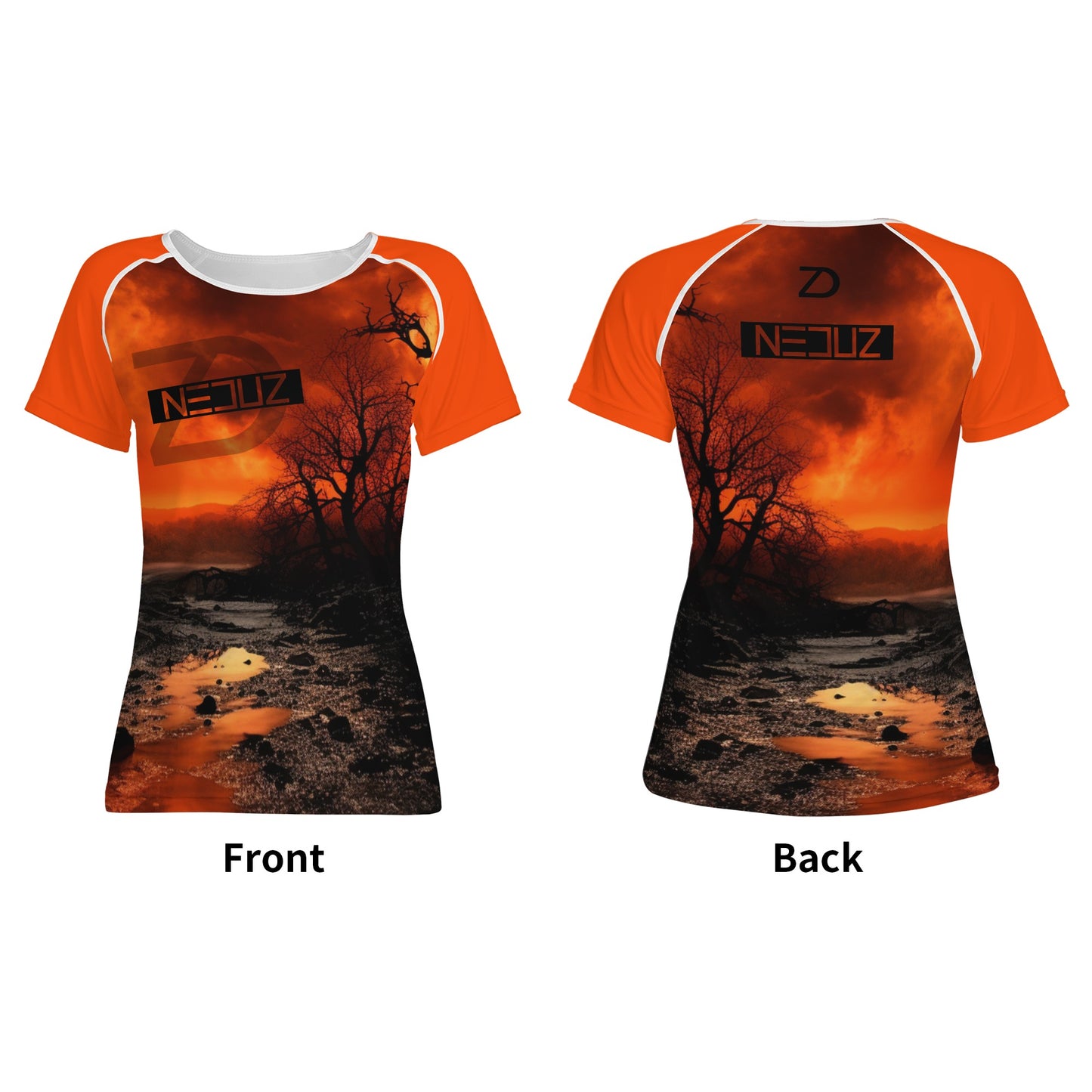 Neduz Womens Crimson Sun T-shirt: Show Off Your Style with Our Unique and High-Quality Design