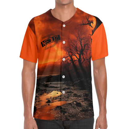 Neduz Mens Crimson Sun Short Sleeve Baseball Jersey: Show Off Your Style in Any Occasion