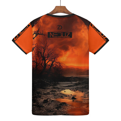 Neduz Mens Crimson Sun T-shirt: Show Off Your Style with Our Unique and High-Quality Design