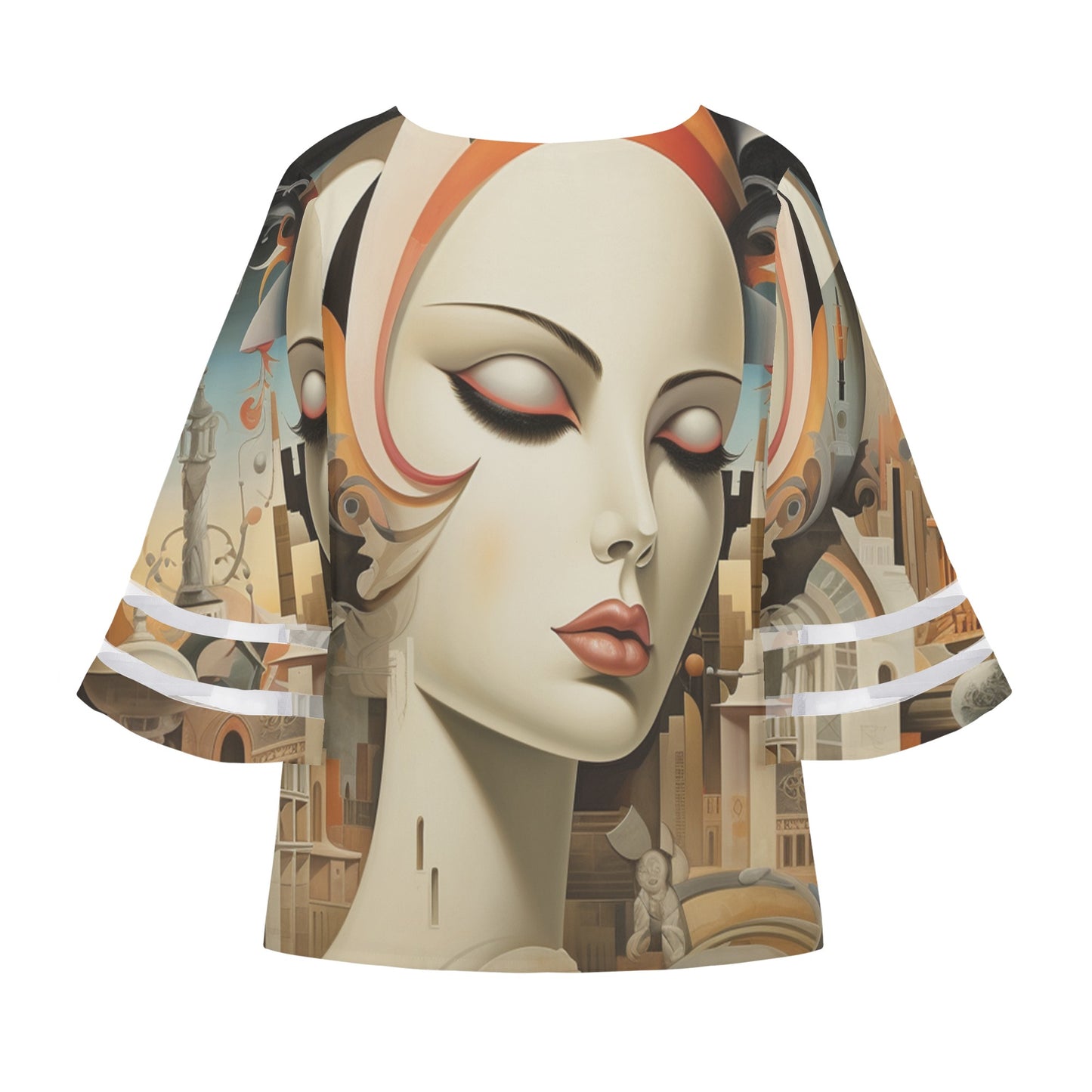 Neduz Womens Art Deco Puff Sleeve Blouse: Add a Touch of Elegance to Your Wardrobe