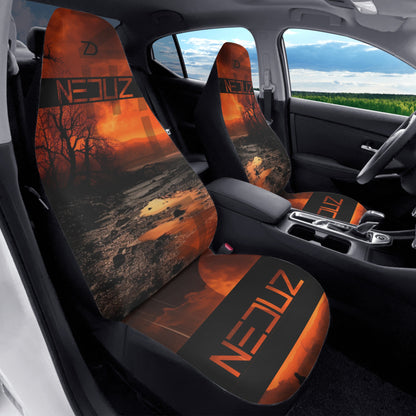 Neduz Crimson Sun Car Seat Covers (2 Pcs): Stylish and Protective for Your Car Seats