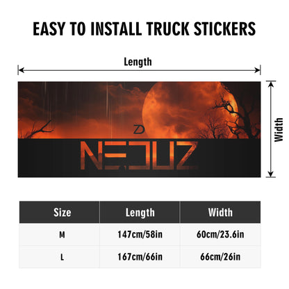 Neduz Crimson Sun Truck Decals Sticker: Keep Your Truck Cool and Different