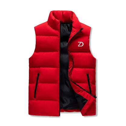 Neduz Mens Ransheim Red Grimling Hooded Puffer Vest: Stay Warm and Stylish with Art