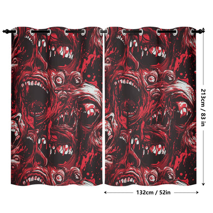 Neduz Horror Distorted Faces Home Curtain 132X213 CM: Add a Touch of Terror to Your Home