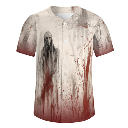 Neduz Mens Horror Spooky Short Sleeve Baseball Jersey: Stay Spooky and Stylish on the Field or in the Stands