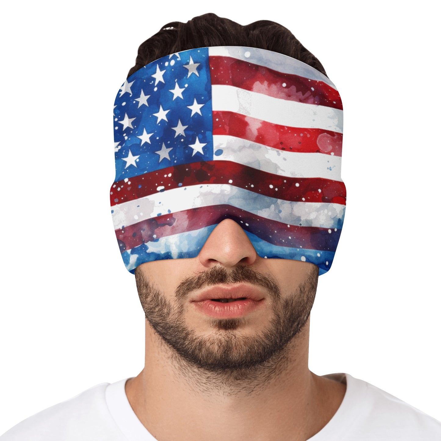 Neduz Designs Global Collection - Watercolor American Flag Ice Head Wrap for Patriots Day