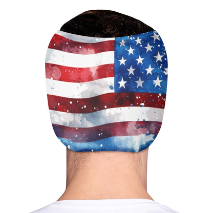 Neduz Designs Global Collection - Watercolor American Flag Ice Head Wrap for Patriots Day