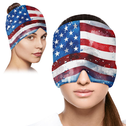 Neduz Designs Global Collection - Watercolor American Flag Ice Head Wrap for Patriots Day