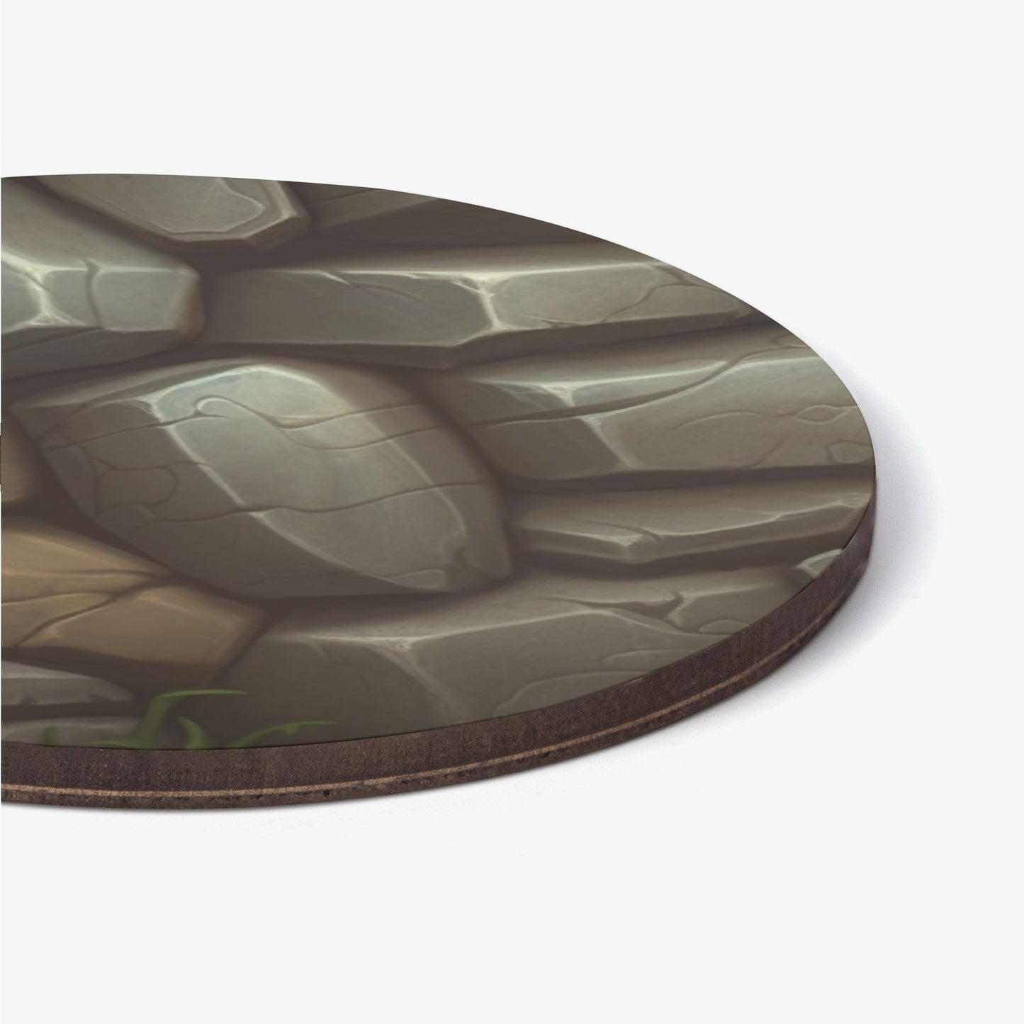 Neduz Gaming-Inspired Cobblestone 4-Piece Round Wood Coaster Set