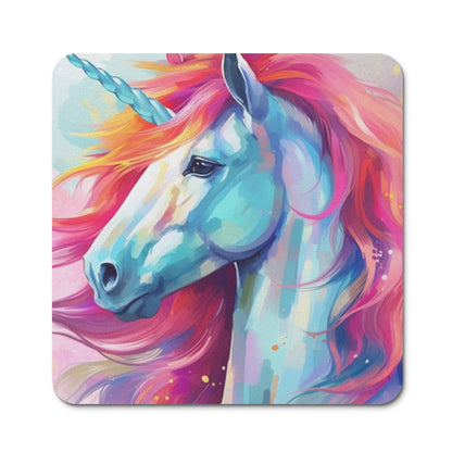 Neduz Enchanting Unicorn Palette 4-Piece Rubber Coaster Set