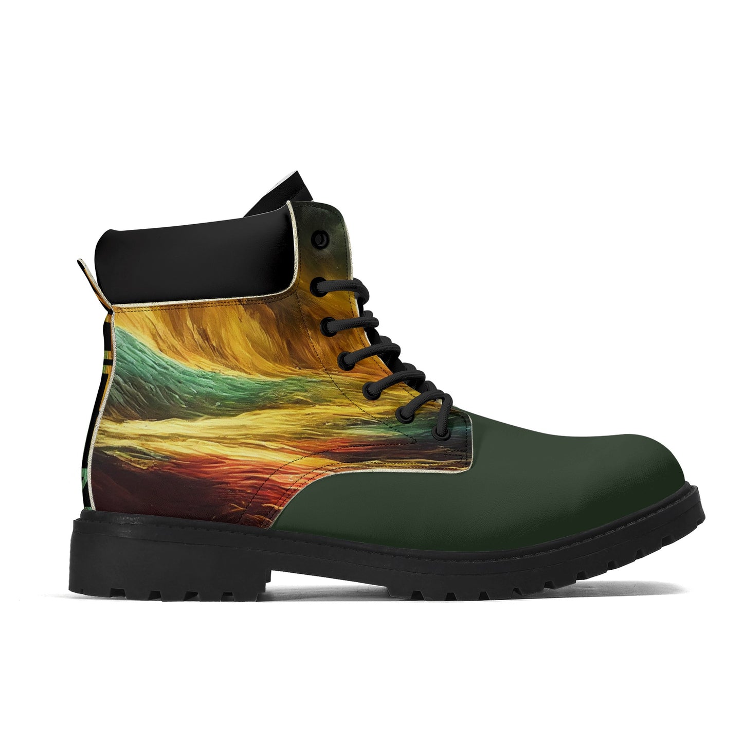 Neduz Mens Colorful Abstract Art Reinforced Leather Boots