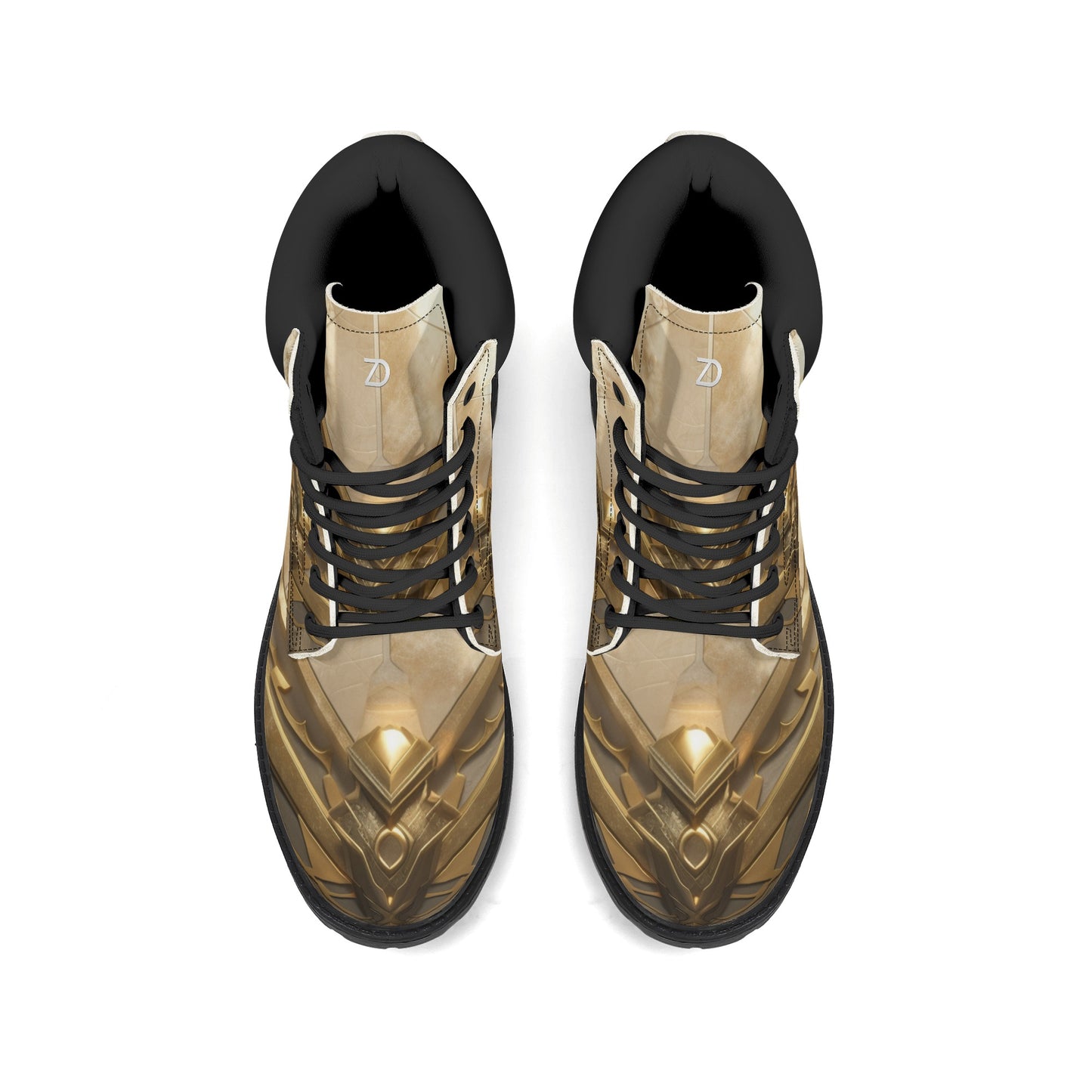 Neduz Mens Stylized Golden Armor Leather All-Season Boots