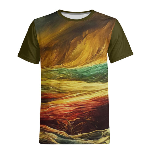 Neduz Mens Abstract Art Colorful Tsunami T-shirt