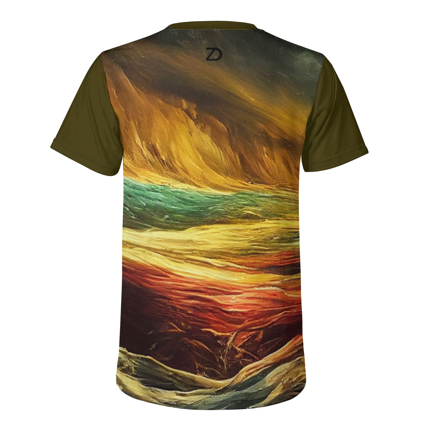 Neduz Mens Abstract Art Colorful Tsunami T-shirt