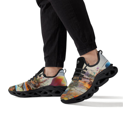 Abstract Expression Sneakers | Neduz Flex Comfort | Men’s Artistic Splash Footwear