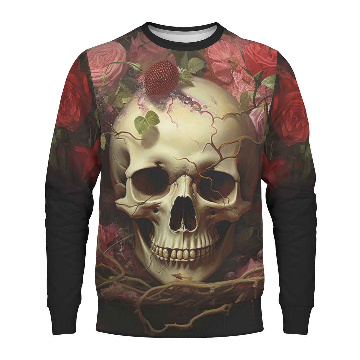 Neduz Rose Skull Gothic Kids Sweater