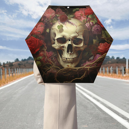 Neduz Windproof Travel Umbrella | Gothic Rose Parasol | Sun Protection Accessory