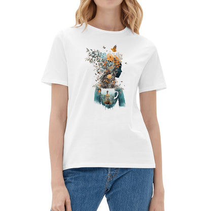 Cup of Life Cotton T-Shirt for Women - Dual-Sided Print, Comfortable & Stylish