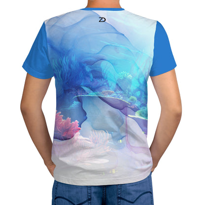 Mens Coral Reef Print T-Shirt - Neduz Vivid Dreams Collection