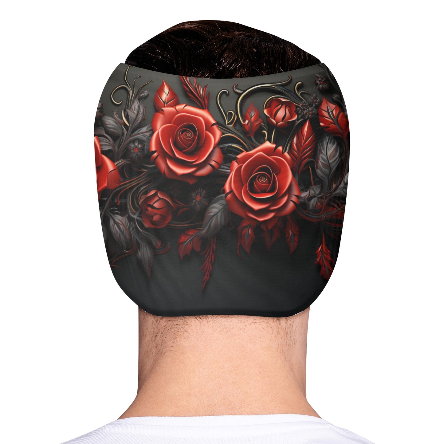 Neduz Designs Rose Print Ice Head Wrap - Adjustable Migraine Relief Compression Hat