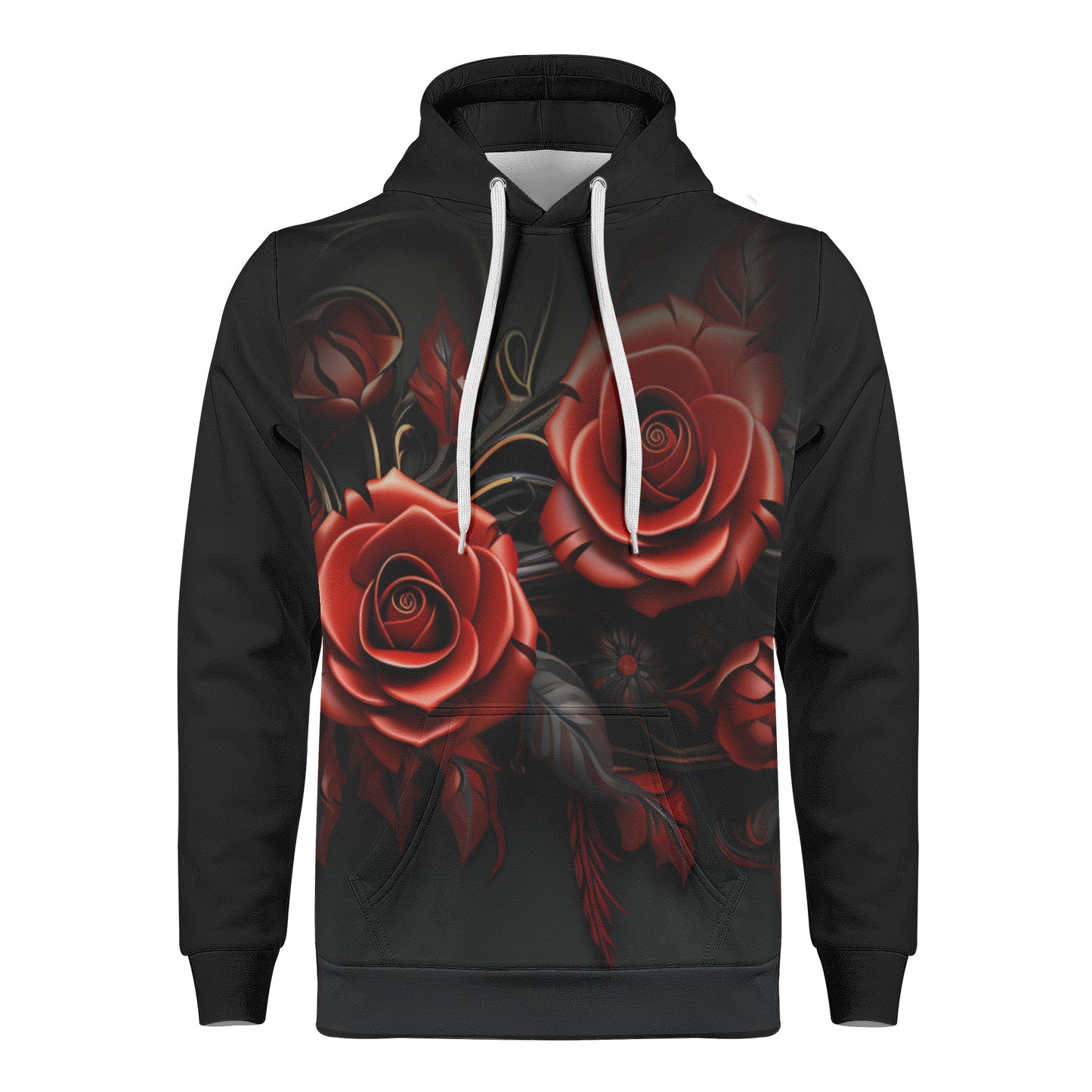 Neduz Designs Mens Hoodie with Rose Print - Comfortable and Warm Daily Wear