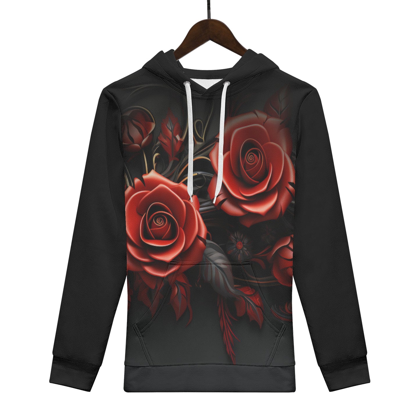 Neduz Designs Mens Hoodie with Rose Print - Comfortable and Warm Daily Wear