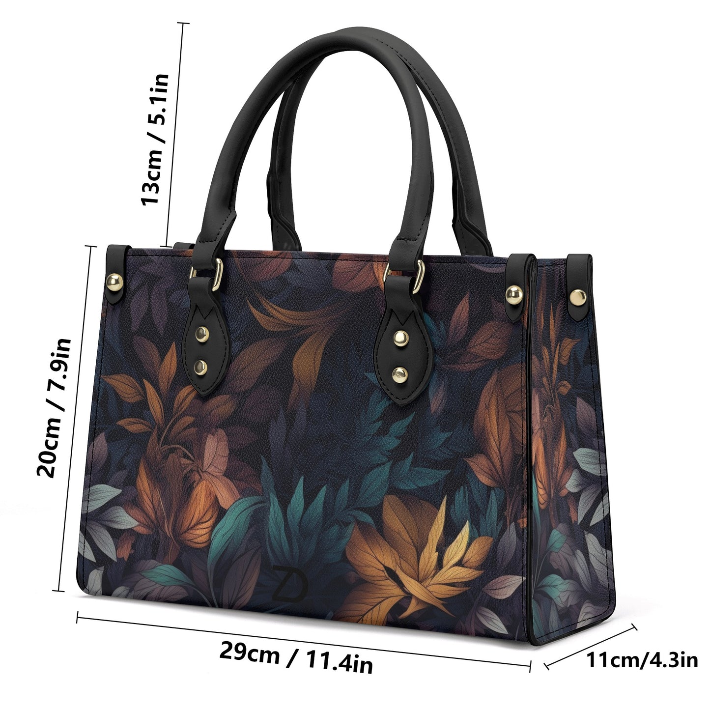 Neduz Designs Luxury PU Leather Handbag - Fall Leaves Print, Elegant Womens Tote for Daily Use