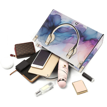 Neduz Designs Dreamscape Collection - Luxury Womens PU Handbag with Pink and Light Blue Smoke Print