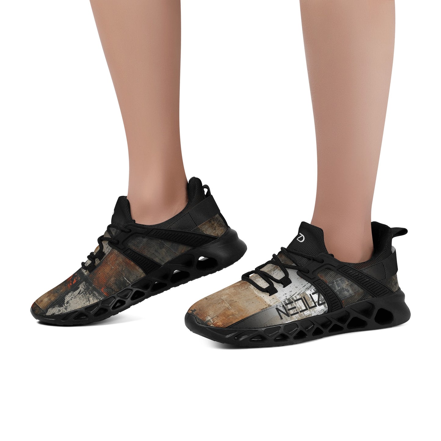 Neduz Artified Elastic Sport Sneakers – Abstract Grunge Art