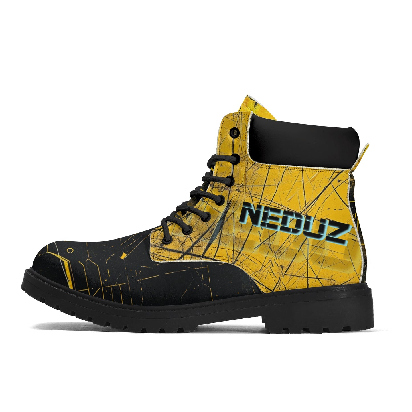 Neduz Cyberpunk Grunge All-Season Unisex Boots - Waterproof Eco-Friendly PU Leather with Black Outsole
