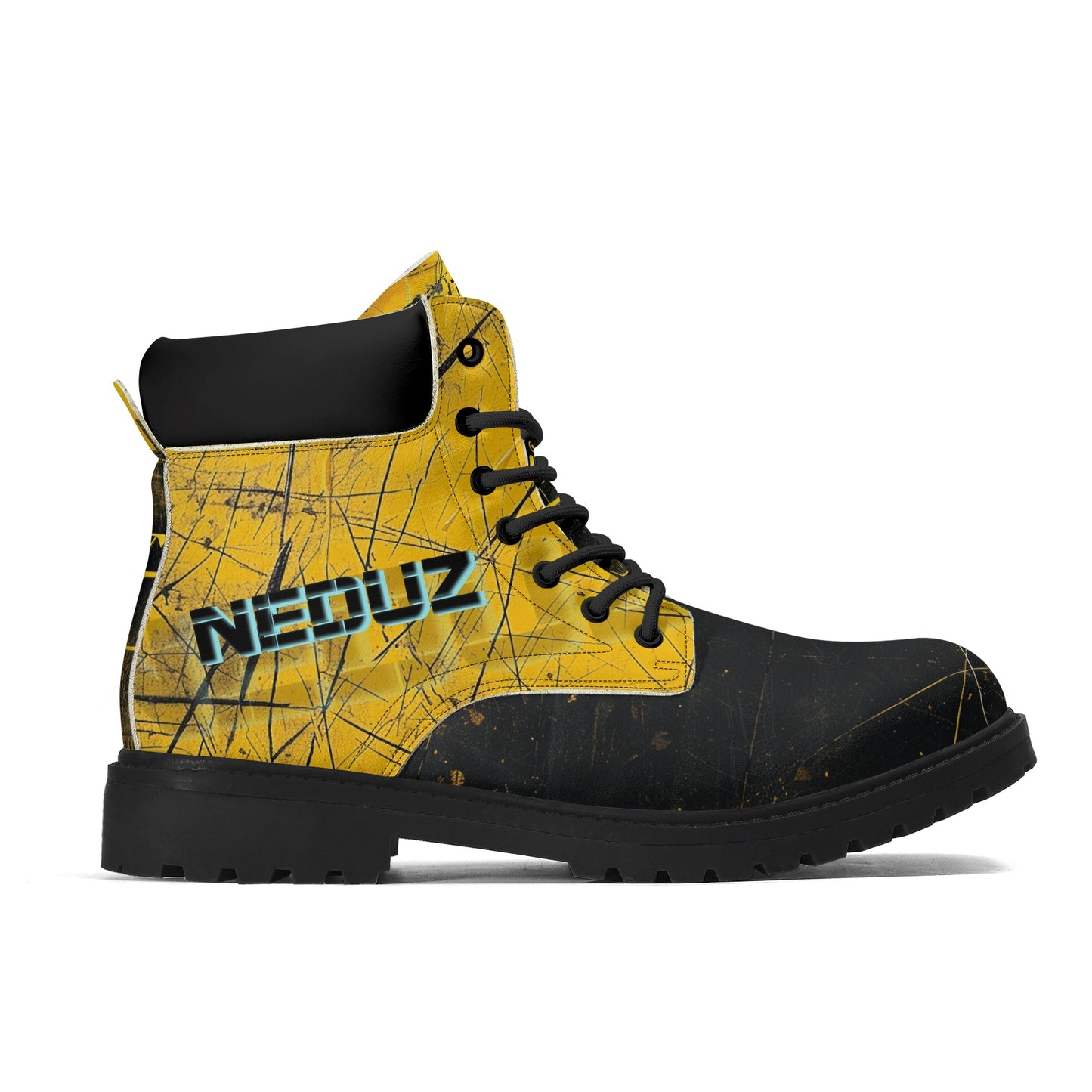 Neduz Cyberpunk Grunge All-Season Unisex Boots - Waterproof Eco-Friendly PU Leather with Black Outsole